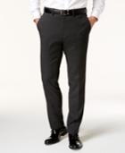Kenneth Cole Reaction Men's Charcoal Plaid Slim-fit Dress Pants
