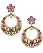 Kate Spade New York 14k Gold-plated Floral Crystal Gypsy Hoop Earrings