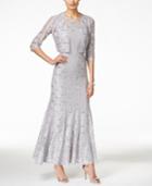 Alex Evenings Sequined Lace Mermaid Gown And Jacket