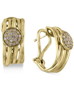 D'oro By Effy Diamond Disc Hoop Earrings (1/3 Ct. T.w.) In 14k Gold