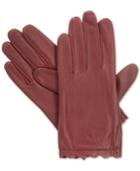 Isotoner Signature Smartouch Enabled All Over Leather Scalloped Gloves, A Macy's Exclusive