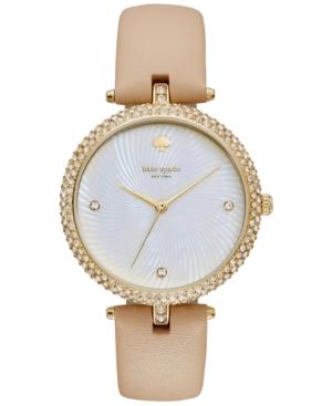 Kate Spade New York Women's Tan Vachetta Leather Strap Watch 35mm Ksw1013
