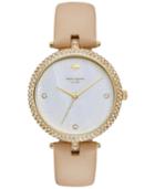 Kate Spade New York Women's Tan Vachetta Leather Strap Watch 35mm Ksw1013