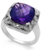 Amethyst (5-9/10 Ct. T.w.) And Diamond Accent Ring In Sterling Silver