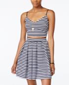 City Studios Juniors' Striped Pleated Two-piece Dress