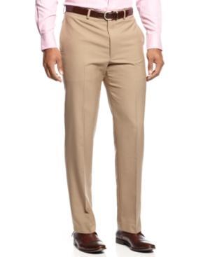 Lauren Ralph Lauren Solid Wool-blend Flat-front Dress Pants