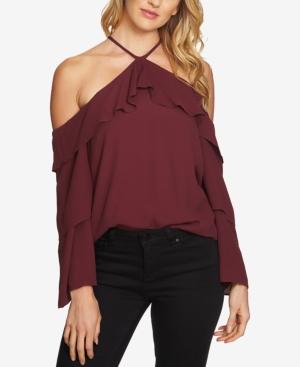 1.state Cold-shoulder Halter Blouse