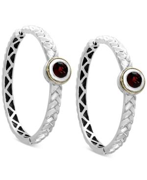 Final Call By Effy Rhodolite Garnet Hoop Earrings (2-1/10 Ct. T.w.) In Sterling Silver & 18k Gold