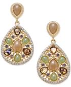 Inc International Concepts Gold-tone Multi Stone And Crystal Filigree Drop Earrings, Only At Macy's