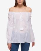 Tommy Hilfiger Cotton Sheer Off-the-shoulder Top, Only At Macy's
