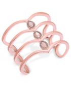 Inc International Concepts Rose Gold-tone Pave Pink Stone Cuff Bracelet, Created For Macy's
