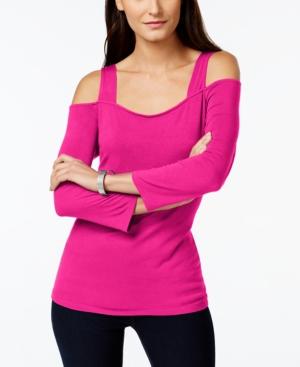 Inc International Concepts Petite Cold-shoulder Top, Only At Macy's