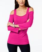 Inc International Concepts Petite Cold-shoulder Top, Only At Macy's