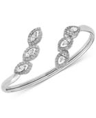 Cubic Zirconia Marquise Cuff Bracelet In Sterling Silver