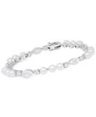 Arabella Cultured Freshwater Pearl (5mm) & Swarovski Zirconia Bracelet In Sterling Silver
