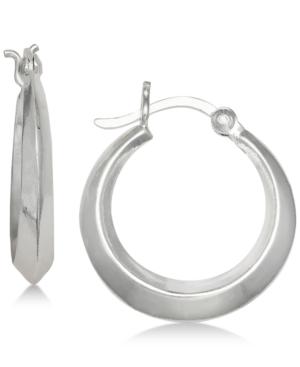 Giani Bernini Gradient Edged Hoop Earrings In Sterling Silver, Created For Macy's