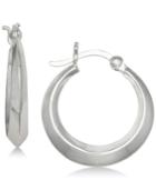 Giani Bernini Gradient Edged Hoop Earrings In Sterling Silver, Created For Macy's