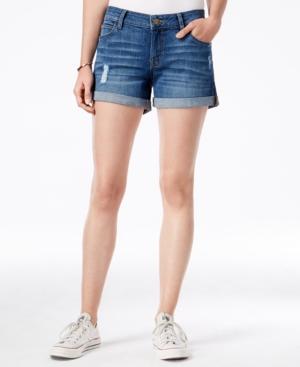 M1858 Kate Cuffed Ripped Glow Wash Shorts, Only At Macy's