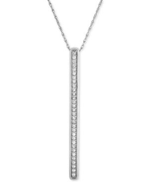 Diamond Stick Pendant Necklace (1/6 Ct. T.w.) In Sterling Silver