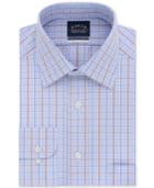 Eagle Men's Classic/regular Fit Stretch Collar Non-iron Burgundy And Blue Check Dress Shirt