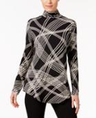 Jm Collection Striped Turtleneck Top, Only At Macy's