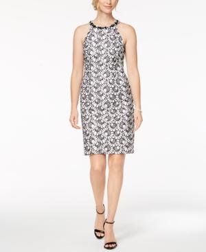 Nine West Embellished Halter Sheath Dress