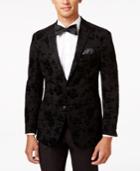 Tallia Men's Slim-fit Black Rose-print Evening Jacket