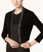 Calvin Klein Embellished 3/4-sleeve Shrug