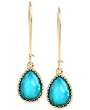 M. Haskell For Inc Gold-tone Framed Teardrop Stone Drop Earrings, Only At Macy's
