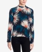 Catherine Malandrino Grayson Silk Palmetto-print Top