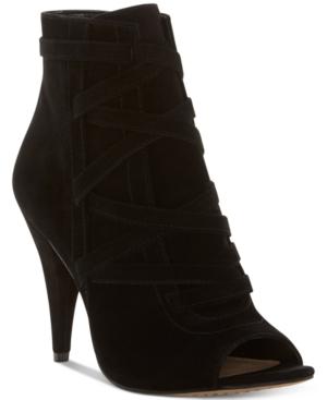Vince Camuto Aranda Lace-up Peep-toe Dress Booties Women's Shoes