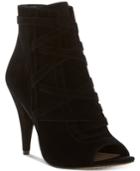 Vince Camuto Aranda Lace-up Peep-toe Dress Booties Women's Shoes