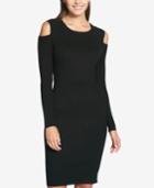 Tommy Hilfiger Cold-shoulder Ribbed Dress, Created For Macy's