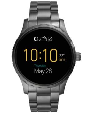 Fossil Men's Digital Q Marshal Smoke-tone Ion-plated Stainless Steel Bracelet Smart Watch 45mm Ftw2108