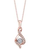 Diamond Teardrop 18 Pendant Necklace In 14k White Gold, Yellow Gold And Rose Gold (1/8 Ct. T.w.)