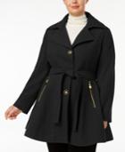 Inc International Concepts Plus Size Skirted Walker Coat, Created For Macy's