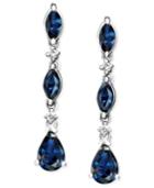14k White Gold Earrings, Sapphire (1-3/4 Ct. T.w.) And Diamond Accent