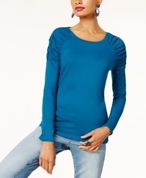 Anna Sui Loves Inc International Concepts Ruched-shoulder Long-sleeve Top