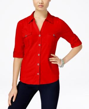 Style & Co. Roll-tab Button Down Shirt, Only At Macy's