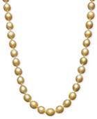 "pearl Necklace, 18"" 14k Gold Cultured Golden South Sea Pearl Strand"
