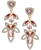 I.n.c. Gold-tone Crystal & Stone Openwork Drop Earrings, Created For Macy's