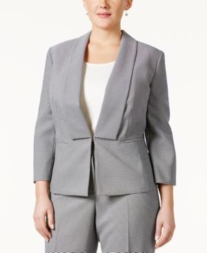 Kasper Plus Size Printed Shawl-collar Jacket