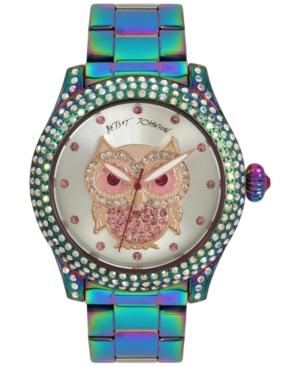 Betsey Johnson Women's Oil Slick Stainless Steel Bracelet Watch 42mm Bj00019-73