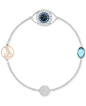 Swarovski Two-tone Pave Evil Eye Bless Link Bracelet