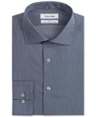Calvin Klein Steel Non-iron Slim-fit Hairline Stripe Performance Dress Shirt