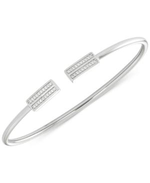 Wrapped Diamond Bar Flexy Bangle Bracelet (1/6 Ct. T.w.) In Sterling Silver