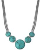 Kenneth Cole New York Silver-tone Large Stone Statement Necklace