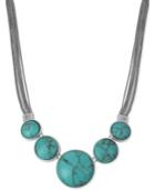 Kenneth Cole New York Silver-tone Large Stone Statement Necklace