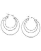 Guess Silver-tone Triple Hoop Earrings