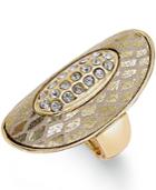 Thalia Sodi Gold-tone Metallic Snake Print Crystal Ring